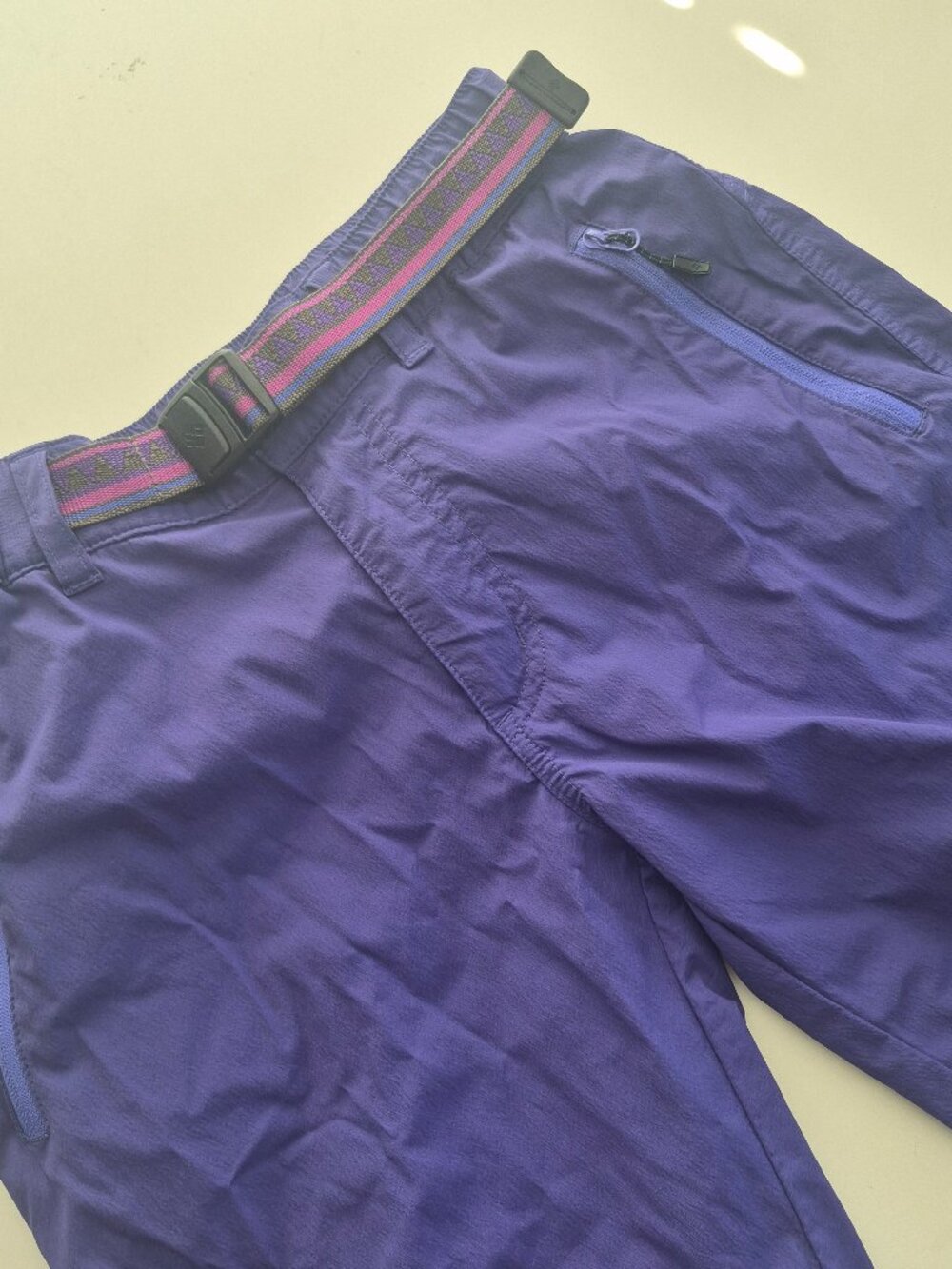 Columbia Omni-Shield Women's Small Purple Hiking Shorts Belted Retro 90s Gorpcor